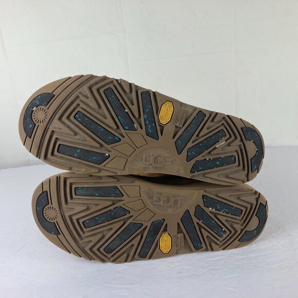 UGG Womens Sz 10 Brown Suede Mid Calf Arctic Grip Winter Vibram Sole Boots - Picture 8 of 9